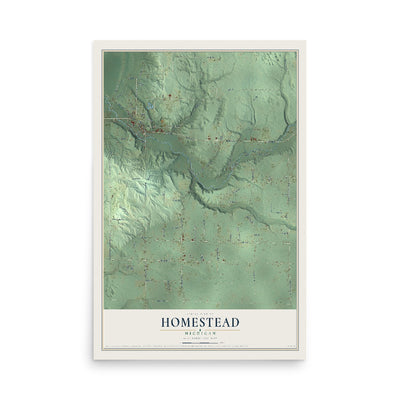 Map of Homestead, Michigan, 12 x 18 inch unframed archival matte print