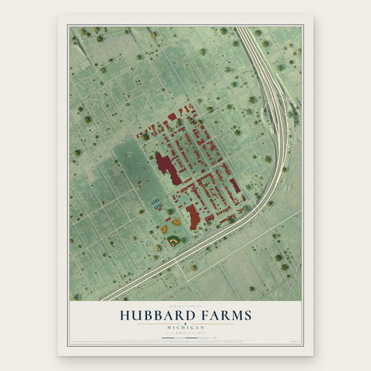 Hubbard Farms, Michigan map print, the full design