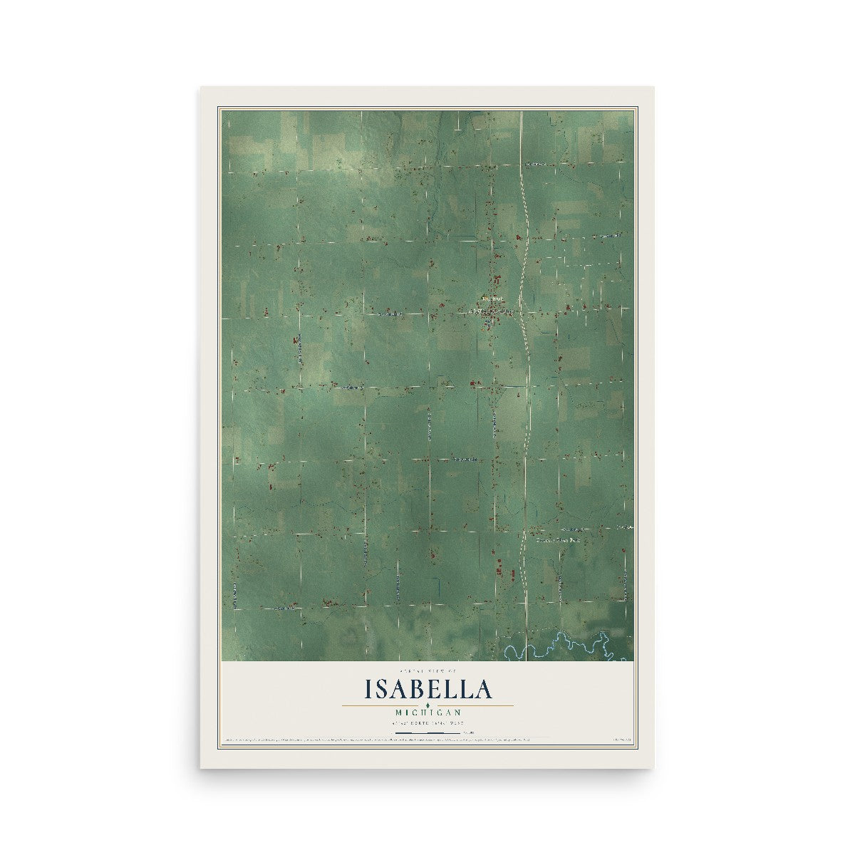 Map of Isabella, Michigan, 12 x 18 inch unframed archival matte print