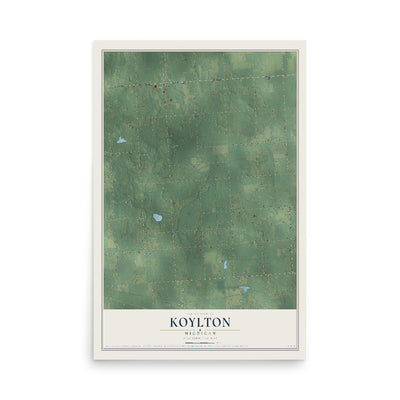 Map of Koylton, Michigan, 12 x 18 inch unframed archival matte print