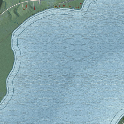 Close-up of the map of Lake Gogebic, Michigan print showing street and building detail