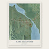 Lake Leelanau, Michigan map print, the full design