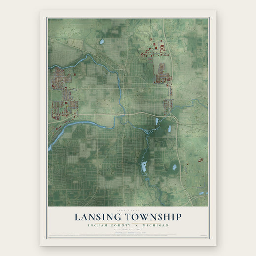 Lansing Township, Michigan map print, the full design