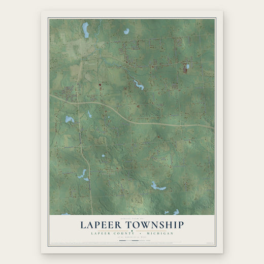Lapeer Township, Michigan map print, the full design