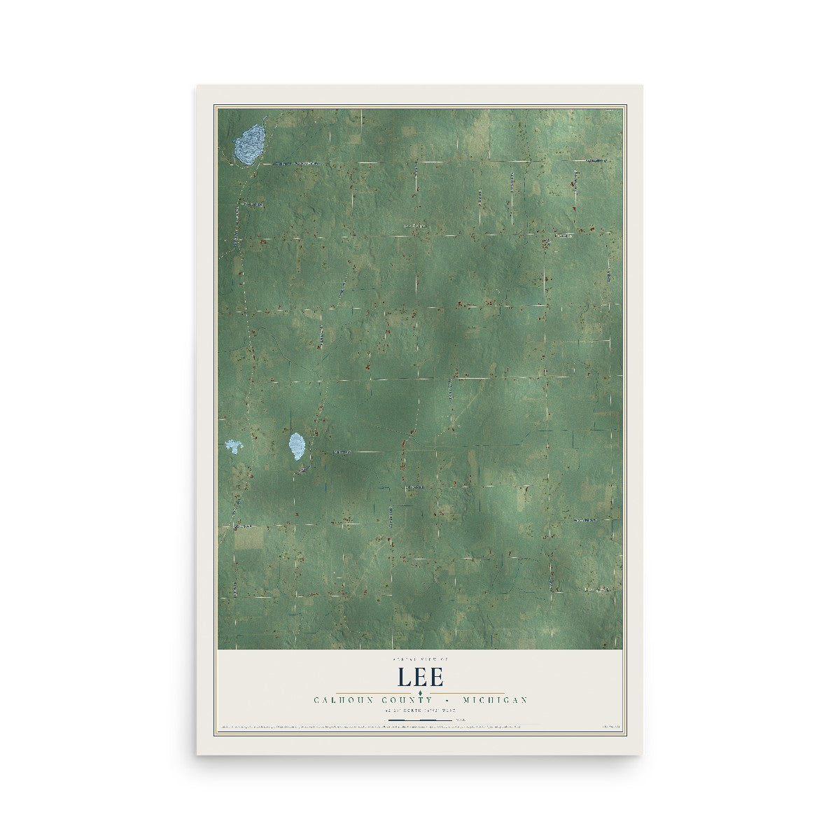 Map of Lee, Calhoun County, Michigan, 12 x 18 inch unframed archival matte print