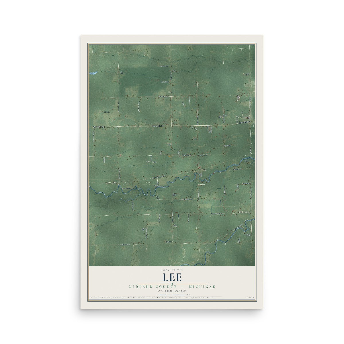 Map of Lee, Midland County, Michigan, 12 x 18 inch unframed archival matte print