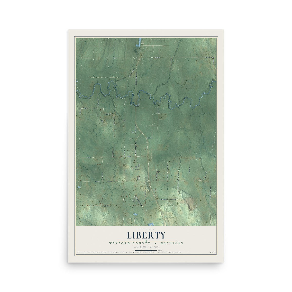 Map of Liberty, Wexford County, Michigan, 12 x 18 inch unframed archival matte print