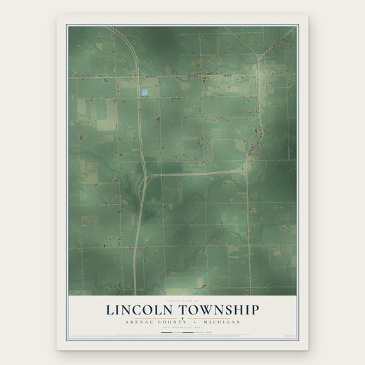 Lincoln Township, Arenac County, Michigan map print, the full design