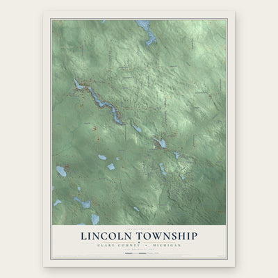 Lincoln Township, Clare County, Michigan map print, the full design