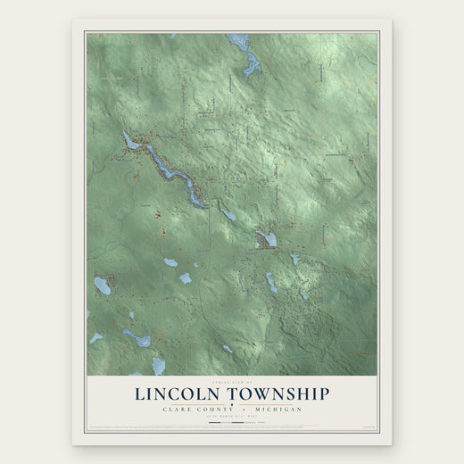Lincoln Township, Clare County, Michigan map print, the full design