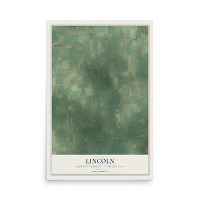 Map of Lincoln, Huron County, Michigan, 12 x 18 inch unframed archival matte print