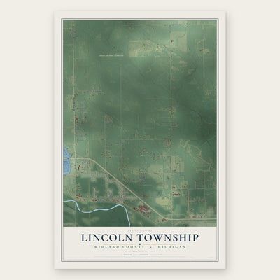 Lincoln Township, Midland County, Michigan map print, the full design