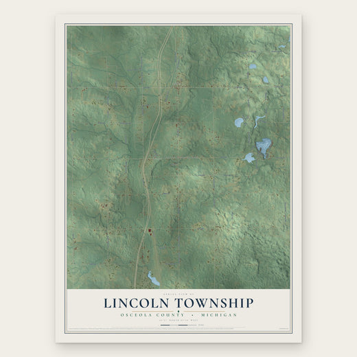 Lincoln Township, Osceola County, Michigan map print, the full design