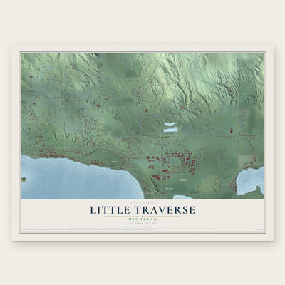Little Traverse, Michigan map print, the full design