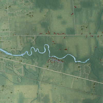 Close-up of the map of Locke, Michigan print showing street and building detail