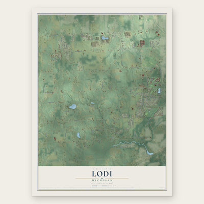 Lodi, Michigan map print, the full design