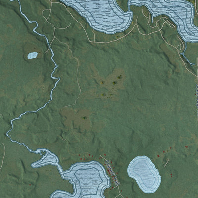 Close-up of the map of Logan, Ogemaw County, Michigan print showing street and building detail