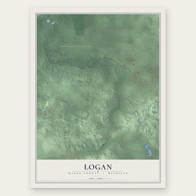 Logan, Mason County, Michigan map print, the full design