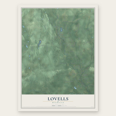 Lovells, Michigan map print, the full design