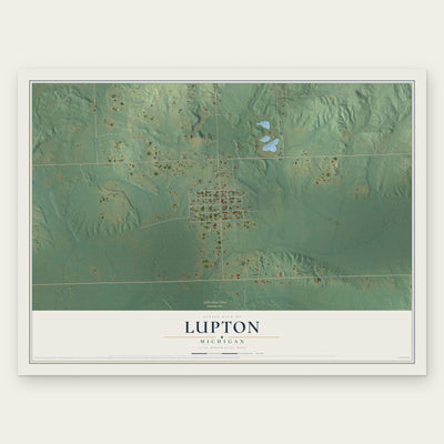 Lupton, Michigan map print, the full design