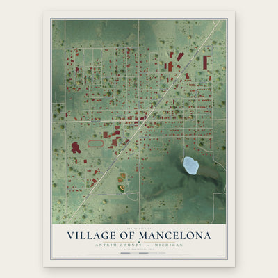Mancelona, Michigan map print, the full design
