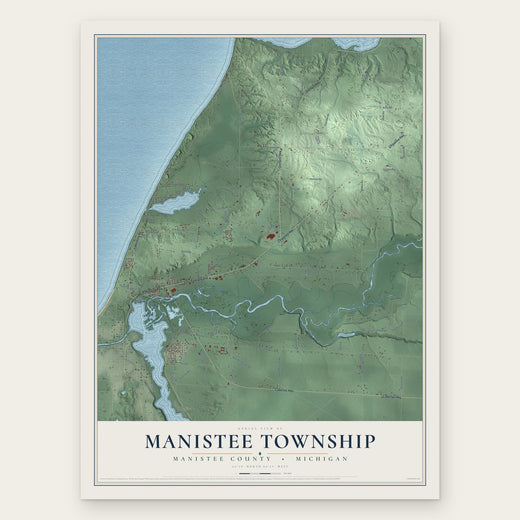 Manistee Township, Michigan map print, the full design