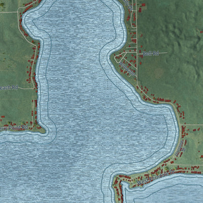 Close-up of the map of Manitou Beach-Devils Lake, Michigan print showing street and building detail