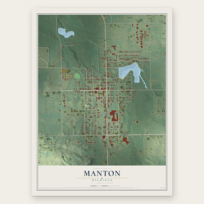 Manton, Michigan map print, the full design