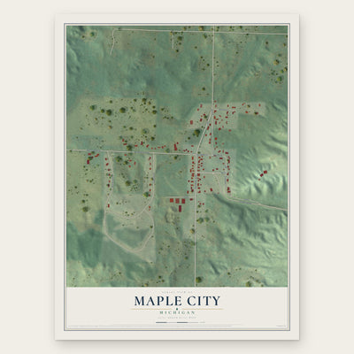 Maple City, Michigan map print, the full design