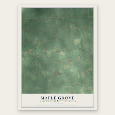 Maple Grove, Saginaw County, Michigan map print, the full design