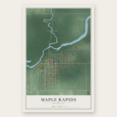 Maple Rapids, Michigan map print, the full design