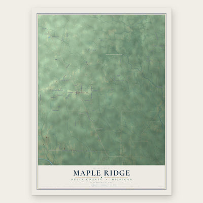 Maple Ridge, Delta County, Michigan map print, the full design