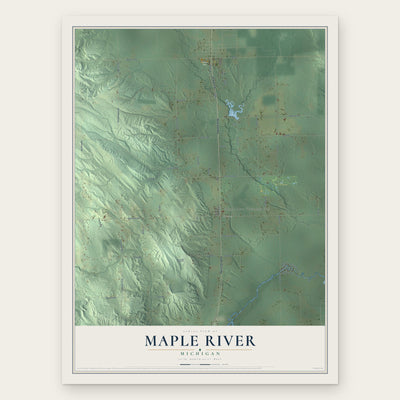 Maple River, Michigan map print, the full design