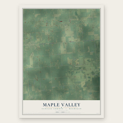 Maple Valley, Sanilac County, Michigan map print, the full design