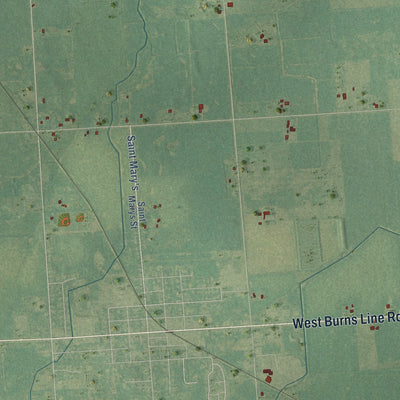 Close-up of the map of Maple Valley, Sanilac County, Michigan print showing street and building detail
