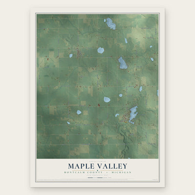 Maple Valley, Montcalm County, Michigan map print, the full design