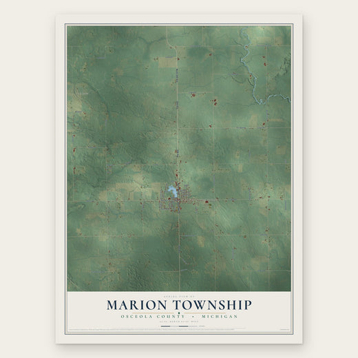 Marion Township, Osceola County, Michigan map print, the full design