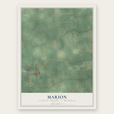 Marion, Sanilac County, Michigan map print, the full design