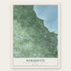 Marquette, Marquette County, Michigan map print, the full design