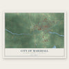 Marshall, Michigan map print, the full design