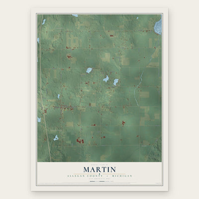 Martin, Allegan County, Michigan map print, the full design