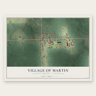 Martin, Michigan map print, the full design