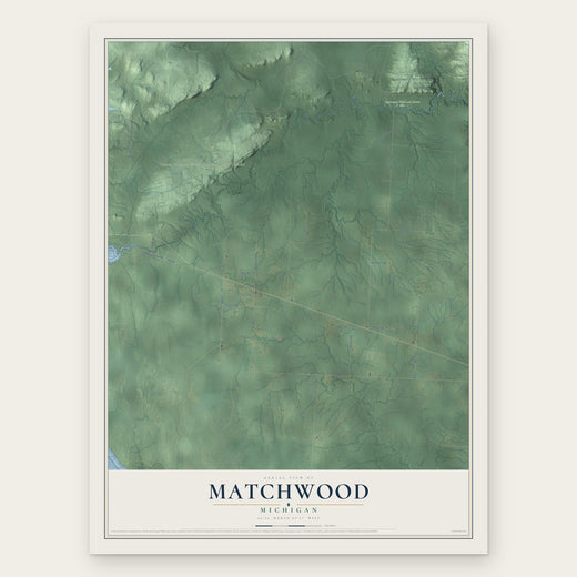 Matchwood, Michigan map print, the full design