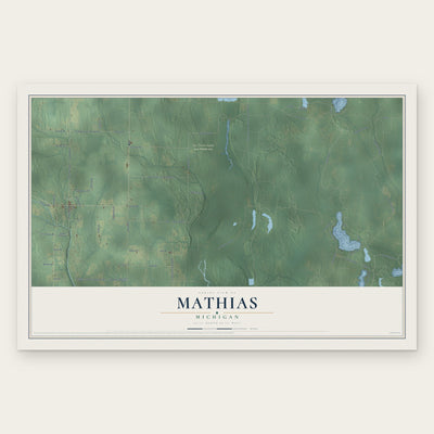 Mathias, Michigan map print, the full design
