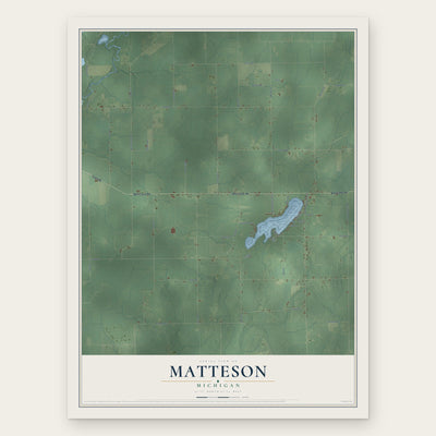 Matteson, Michigan map print, the full design