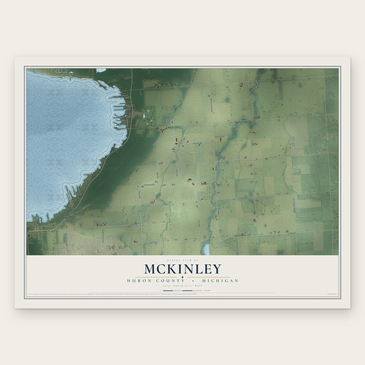 McKinley, Huron County, Michigan map print, the full design
