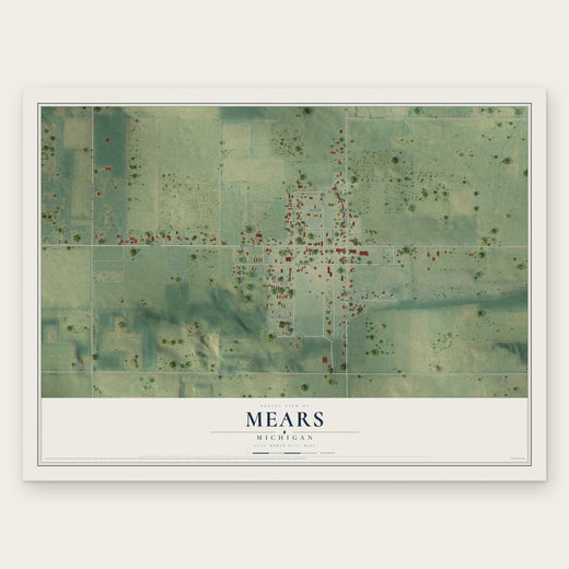Mears, Michigan map print, the full design