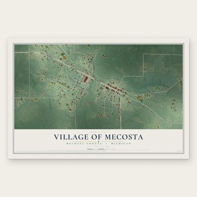Mecosta, Michigan map print, the full design