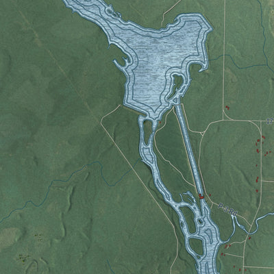Close-up of the map of Mellen, Michigan print showing street and building detail