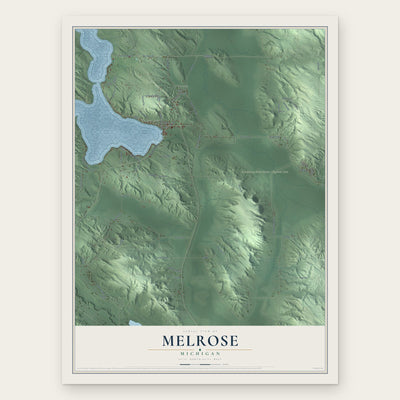 Melrose, Michigan map print, the full design